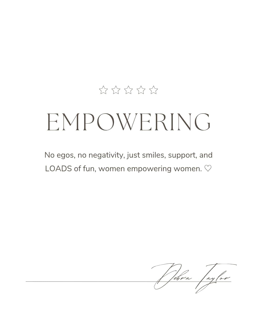 Testimonial from Debra Taylor - Empowering