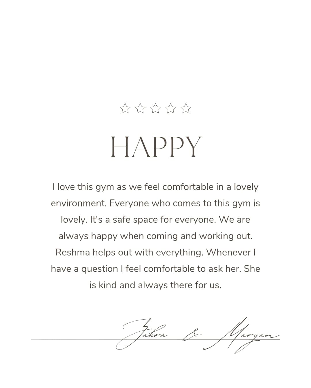 Testimonial from Zahra & Maryam - Happy