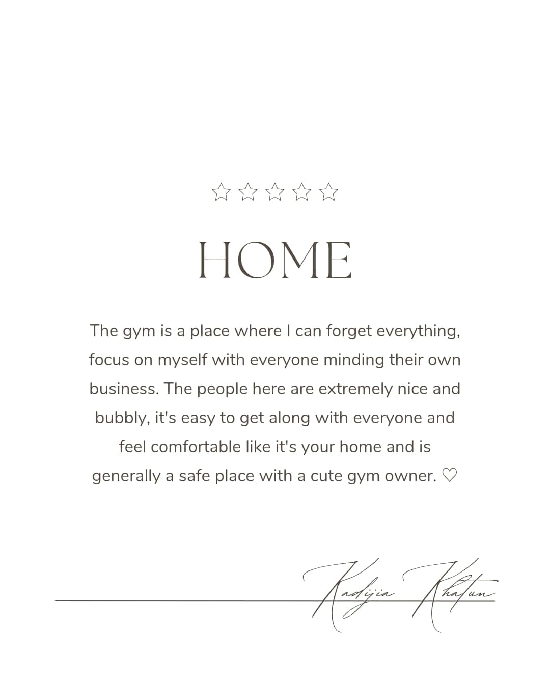 Testimonial from Kadijia Khatun - Home