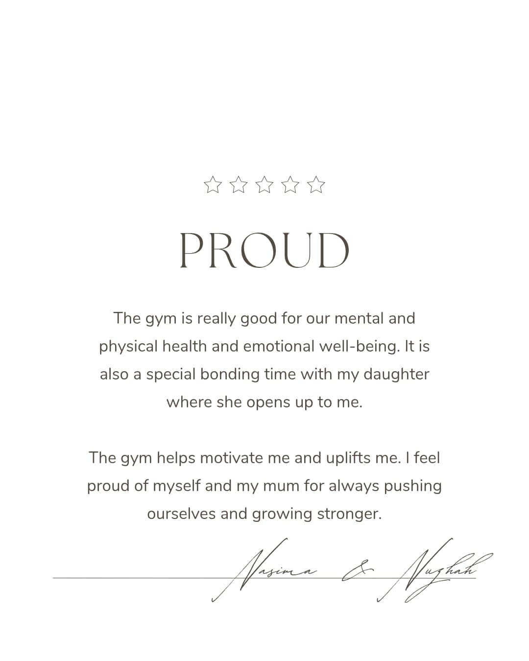 Testimonial from Nasima & Nuzhah - Proud