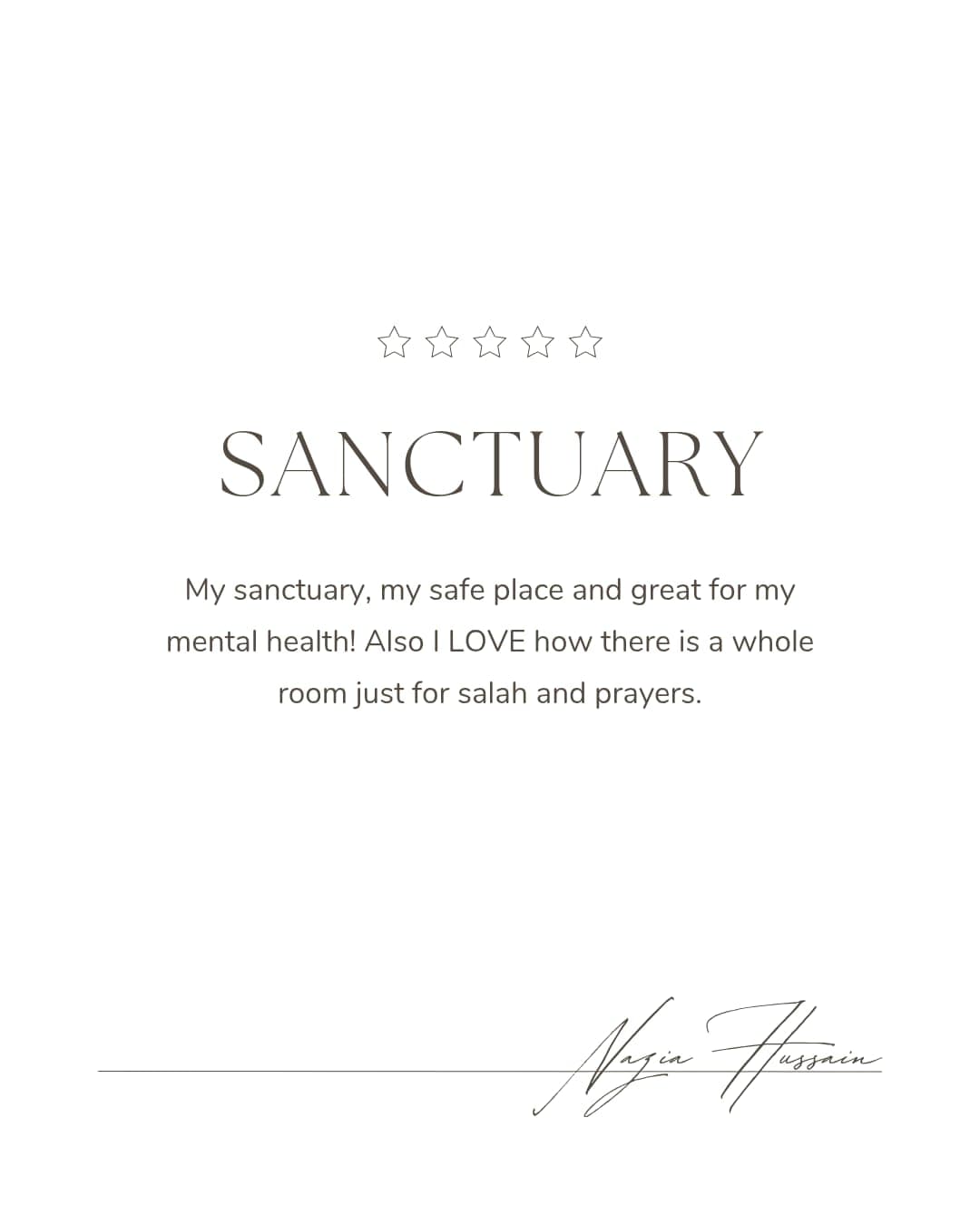 Testimonial from Nazia Hussain - Sanctuary